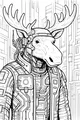 Free Moose Coloring Page - Sci-Fi Explorer in Futuristic City (Printable PDF)
