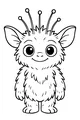 Free Alien Coloring Page - Fuzzy Four-Antenna Friend (Printable PDF)