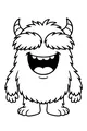 Free Monster Coloring Page - Fuzzy Smiling Creature for Kids (Printable PDF)