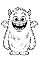 Free Monster Coloring Page - Fuzzy Winged Friend With Big Grin (Printable PDF)