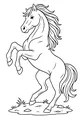 Free Horse Coloring Page - Rearing Stallion With Flowing Mane (Printable PDF)