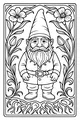 Free Gnome Coloring Page - Bearded Garden Gnome Among Blossoms (Printable PDF)