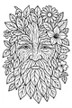 Free Grandpa Coloring Page - Elderly Nature Garden Portrait (Printable PDF)
