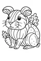 Free Guinea Pig Coloring Page - Striped Fur in Pumpkin Patch (Printable PDF)