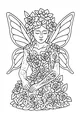 Free Fairy Coloring Page - Garden Wings at Rest (Printable PDF)