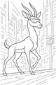 Free Gazelle Coloring Page - Cool Sunglasses in the City (Printable PDF)