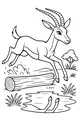 Free Gazelle Antelope Coloring Page - Spring Leap by the Pond (Printable PDF)