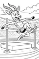 Free Gazelle Coloring Page - Cartoon High Jump Athlete (Printable PDF)