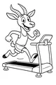 Free Gazelle Coloring Page - Cartoon Gazelle Running on a Treadmill (Printable PDF)
