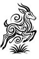 Free Gazelle Antelope Coloring Page - Swirly Gazelle Leaping Over Grass (Printable PDF)