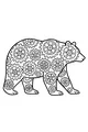 Free Bear Coloring Page - Mechanical Gears and Cogs Design (Printable PDF)