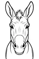 Free Donkey Coloring Page - Cute Big-Eared Face (Printable PDF)
