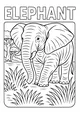 Free Elephant Coloring Page - Walking Through Tall Savannah Grass (Printable PDF)
