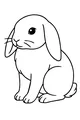 Free Rabbit Coloring Page - Cute Floppy-Eared Bunny Sitting Upright (Printable PDF)