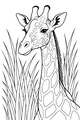 Free Giraffe Coloring Page - Tall Friend in the Grass (Printable PDF)