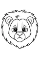 Free Lion Coloring Page - Sad Lion Face With Fluffy Mane (Printable PDF)