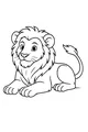 Free Lion Coloring Page - Cute Cub Resting in the Savannah (Printable PDF)