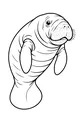 Free Manatee Coloring Page - Gentle Front-Facing Sea Mammal (Printable PDF)