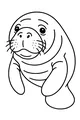 Free Manatee Coloring Page - Gentle Smiling Sea Friend (Printable PDF)