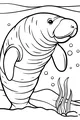 Free Manatee Coloring Page - Gentle Sea Cow Underwater (Printable PDF)