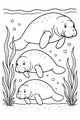 Free Manatee Coloring Page - Gentle Giants Underwater Parade (Printable PDF)