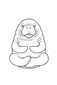 Free Manatee Coloring Page - Snuggly Manatee Sitting Upright (Printable PDF)