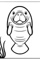 Free Manatee Coloring Page - Gentle Sea Cow in Wavy Grass (Printable PDF)