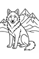 Free Wolf Coloring Page - Gentle Wolf in Snowy Mountains (Printable PDF)