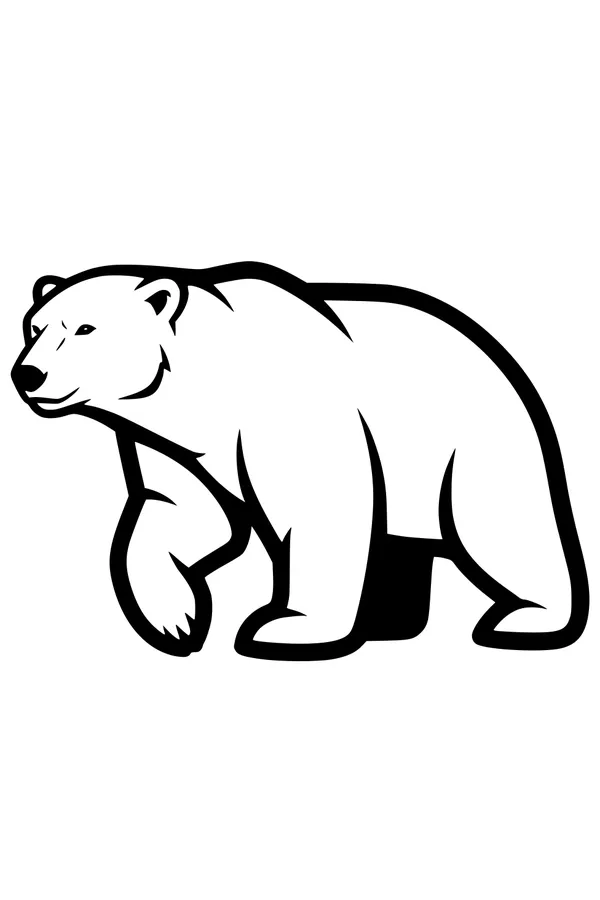 Free Polar Bear Coloring Page - Walking Through Arctic Snow (Printable PDF)