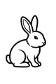 Free Rabbit Coloring Page - Simple Sitting Bunny With Tall Ears (Printable PDF)