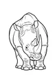 Free Rhinoceros Coloring Page - Big Forward-Facing Rhino (Printable PDF)