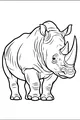 Free Rhinoceros Coloring Page - Big Horns and Wrinkled Skin (Printable PDF)