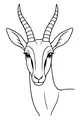 Free Gazelle Antelope Coloring Page - Tall Spiral-Horned Face (Printable PDF)