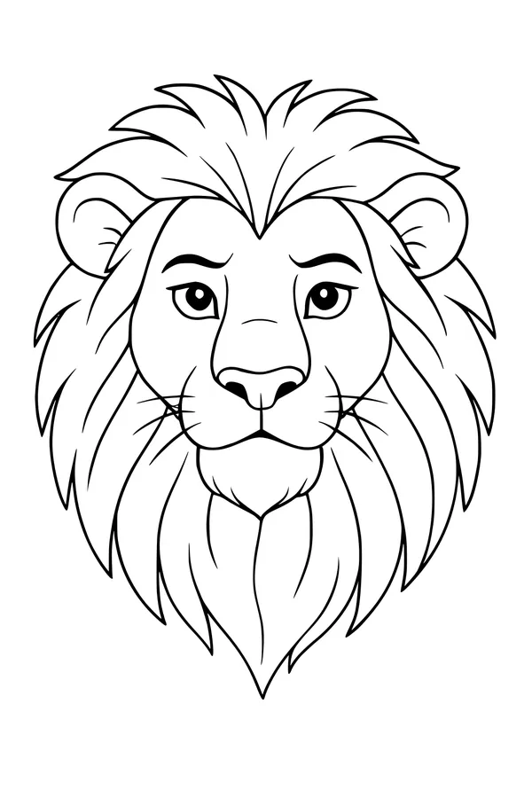Free Lion Coloring Page - King Leo's Magnificent Mane (Printable PDF)