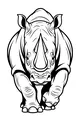 Free Rhinoceros Coloring Page - Front-Facing Safari Rhino (Printable PDF)