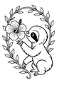 Free Sloth Coloring Page - Smiling Sloth With Tropical Flower (Printable PDF)