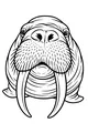 Free Walrus Coloring Page - Close-Up Face With Tusks (Printable PDF)