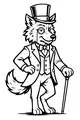 Free Wolf Coloring Page - Dapper Gentleman Wolf in Suit (Printable PDF)