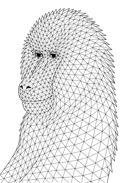 Free Baboon Coloring Page - Geometric Triangle Fur Profile (Printable PDF)