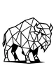 Free Buffalo Coloring Page - Geometric Triangle Art Bison (Printable PDF)