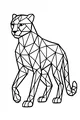 Free Cheetah Coloring Page - Geometric Big Cat Standing Proud (Printable PDF)
