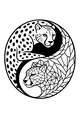 Free Cheetah Coloring Page - Yin Yang Cheetah Faces Design (Printable PDF)