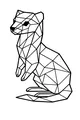 Free Ferret Coloring Page - Geometric Modern Art Design (Printable PDF)