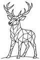 Free Deer Coloring Page - Geometric Stag in Starlit Forest (Printable PDF)