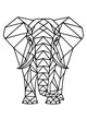 Free Elephant Coloring Page - Geometric Polygon Mosaic Head (Printable PDF)