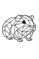 Free Guinea Pig Coloring Page - Geometric Triangle Art (Printable PDF)