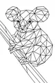 Free Koala Coloring Page - Geometric Cub on Branch (Printable PDF)
