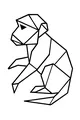 Free Monkey Coloring Page - Simple Geometric Jungle Friend (Printable PDF)