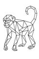 Free Monkey Coloring Page - Geometric Jungle Line Art (Printable PDF)