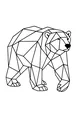Free Polar Bear Coloring Page - Geometric Arctic Bear (Printable PDF)